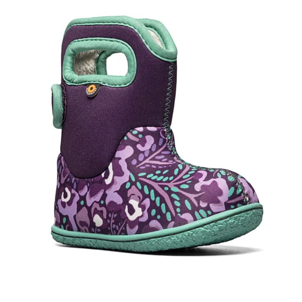 Bogs Kids Floral Purple and Teal Boots